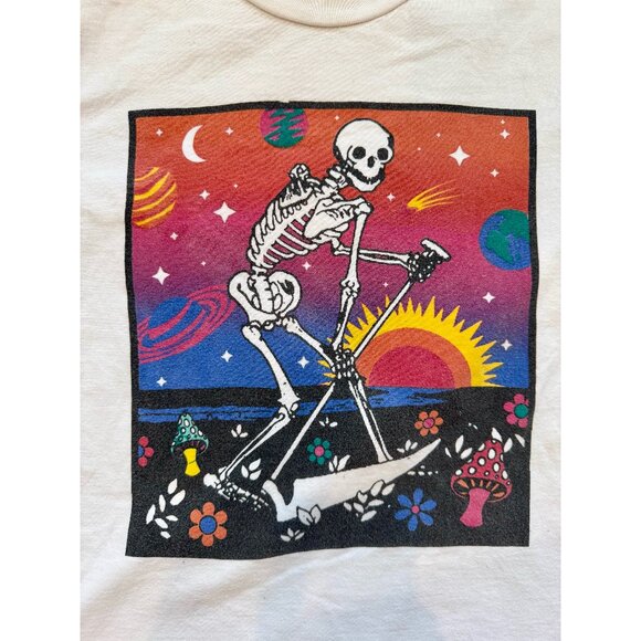 FANCLUB Psychedelic T-Shirt with Skeleton and Planets - Picture 2 of 5